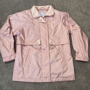 Vintage Blair Rain Coat Windbreaker Jacket Size‎ Small Pink Shimmer Weatherproof